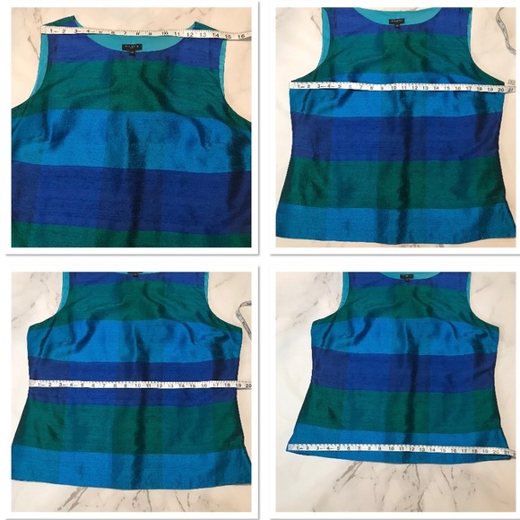 Talbots Sleeveless raw silk top (EUC) - Picture 3 of 11